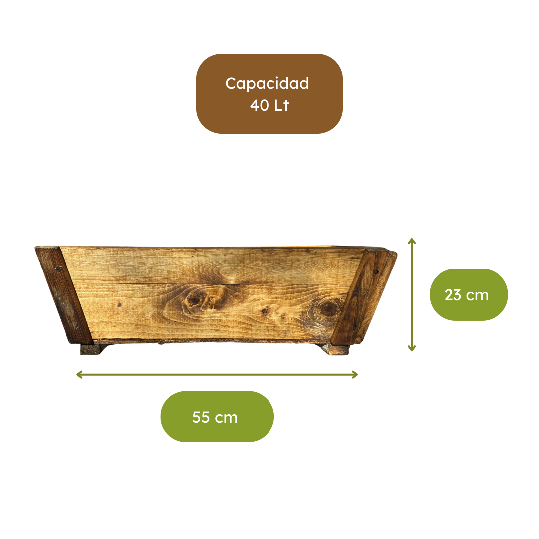 Maceta de Madera - Tipo Jardinera - 60cm - Amaru Comercializadora
