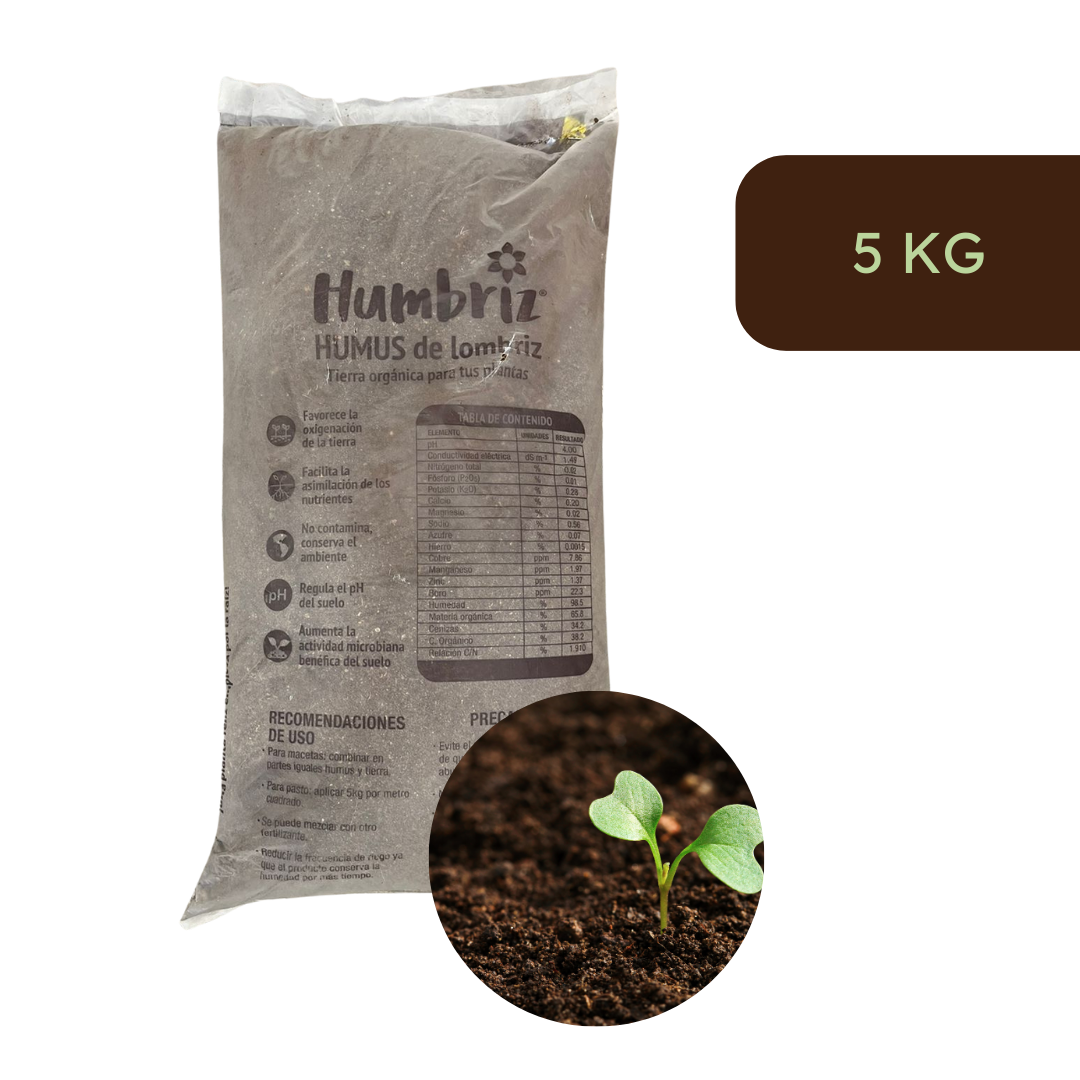 Tierra Humus De Lombriz en Bolsa De 5 Kg - Amaru Comercializadora
