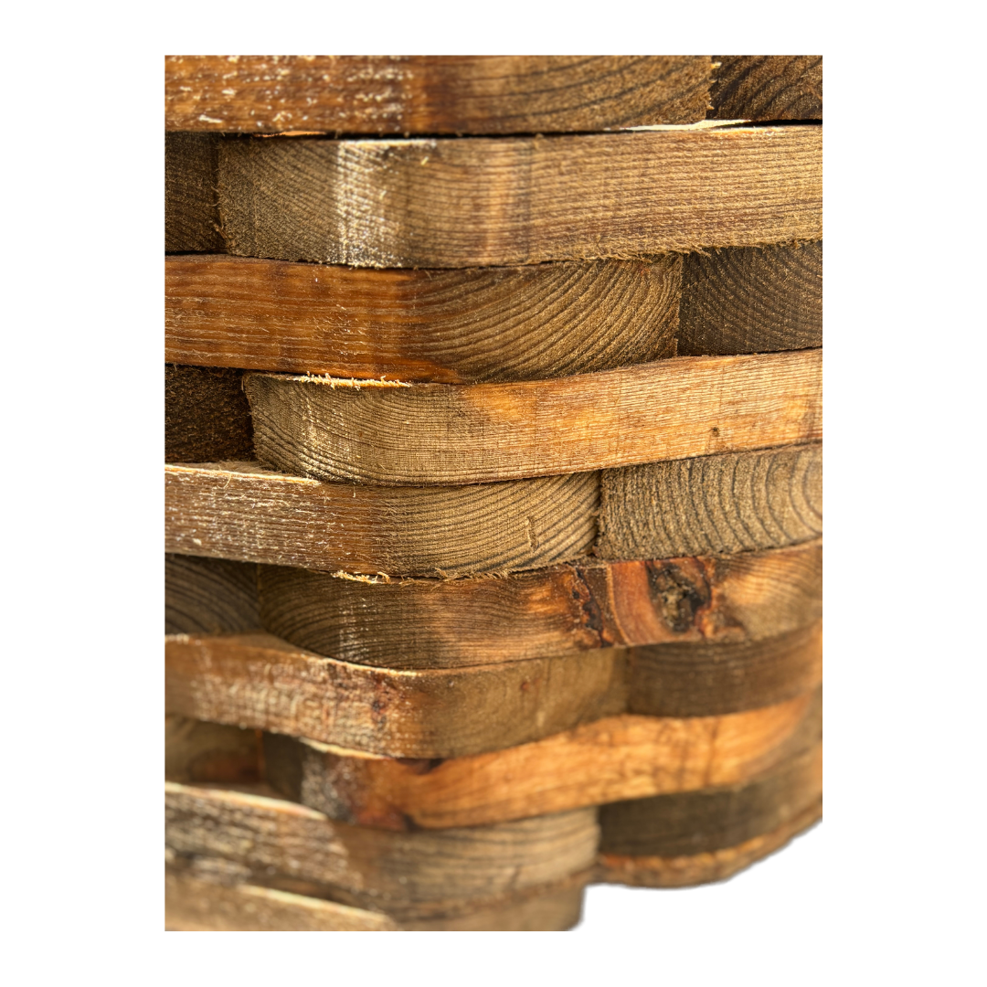 Maceta de Madera Estilo Piña Chica - Amaru Comercializadora