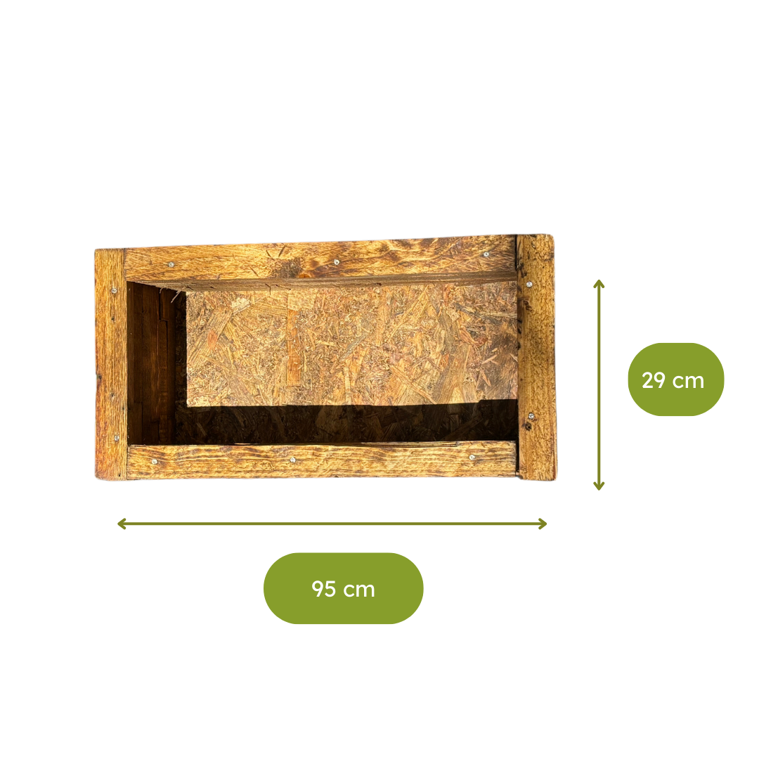 Maceta de Madera, Rectangular Piña Grande, 95cm - Amaru Comercializadora