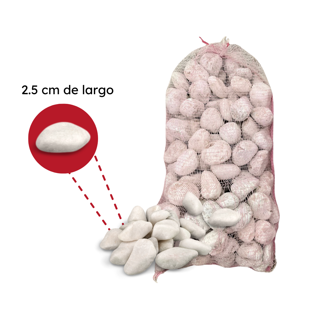 Piedra Blanca Decorativa Para Jardín De 2.5 Cm - Amaru Comercializadora
