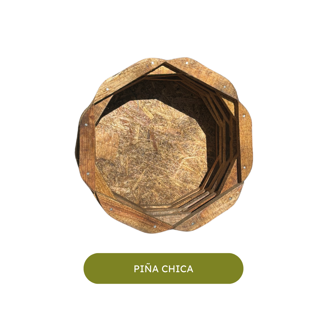 Maceta de Madera Estilo Piña Chica - Amaru Comercializadora