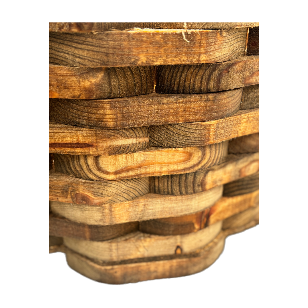 Maceta de Madera Estilo Piña Chica - Amaru Comercializadora