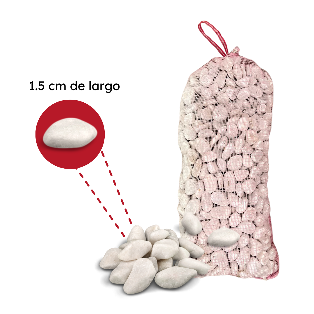 Piedra Bola Blanca Decorativa Para Jardín De 1.5 Cm - Amaru Comercializadora