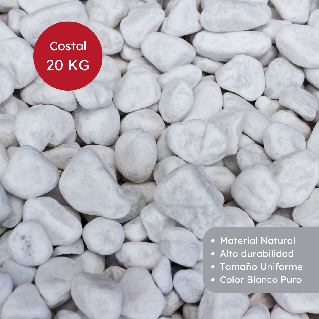 Piedra Bola Blanca Decorativa Para Jardín De 1.5 Cm - Amaru Comercializadora