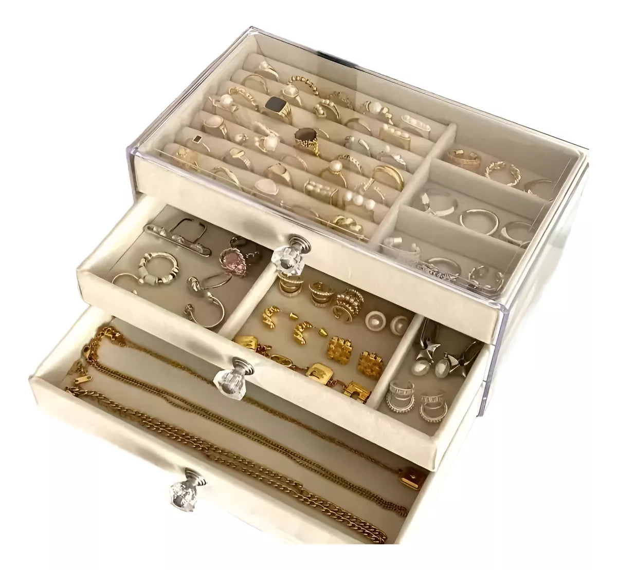 Organizador De Joyas De 3 Cajones Caja De Exhibición Joyería - Amaru Comercializadora